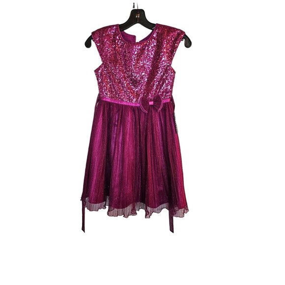 Fuchsia Sequin Child's Dress - Picture 1 of 5